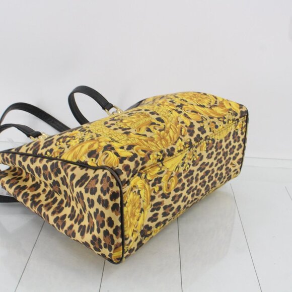 Gianni Versace Leopard Print PVC and Leather Tote Bag - Picture 5 of 10
